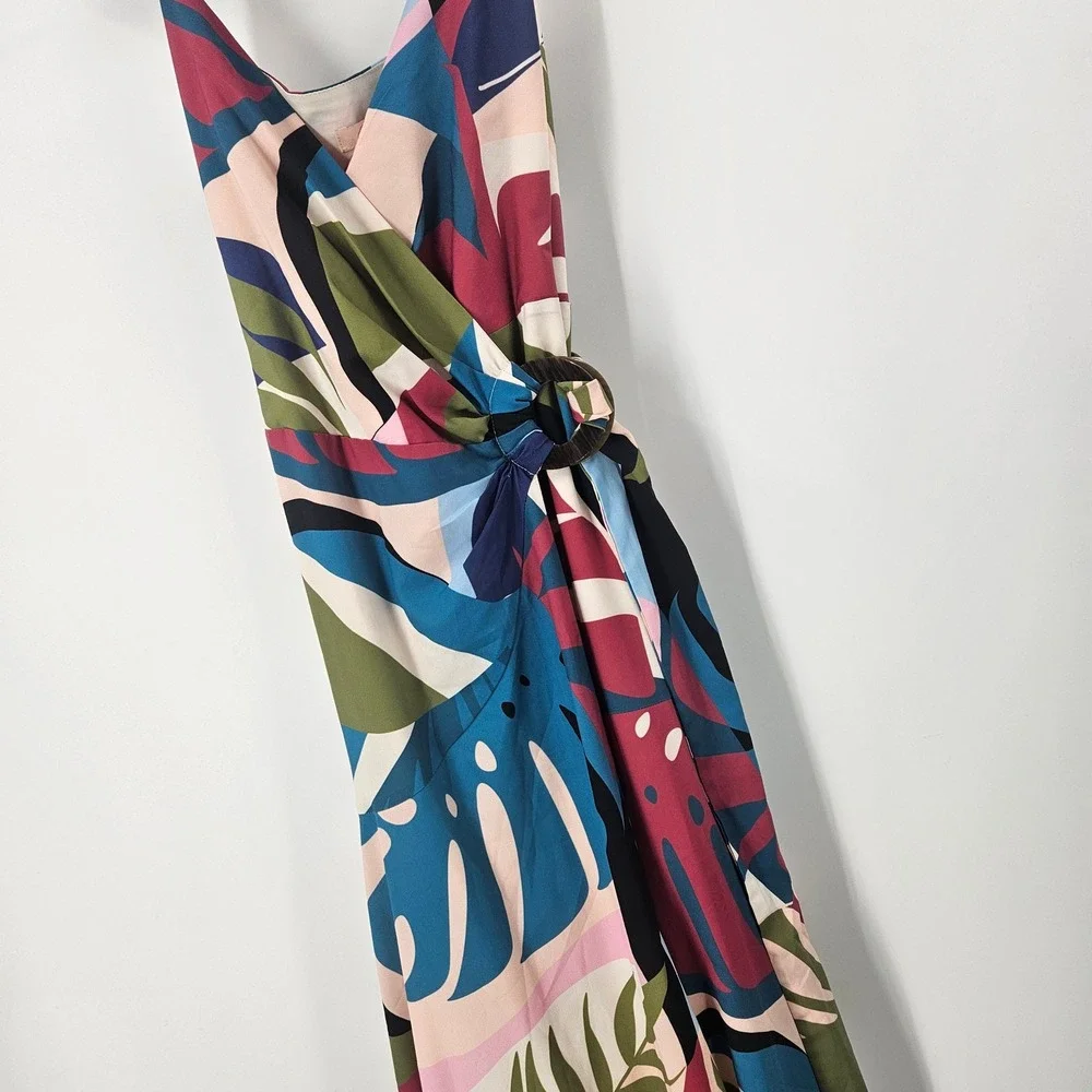 Hutch Anthropologie Sohla Wrap Maxi Dress Multi Tropical Wedding Guest Maxi Sz M - Picture 4 of 16